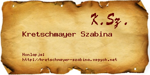 Kretschmayer Szabina névjegykártya