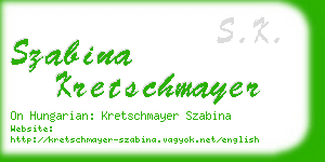 szabina kretschmayer business card